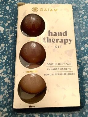 Gaiam Hand Therapy Kit 3-Pack Grip Balls Soft/Medium/Firm with Exercise Guide